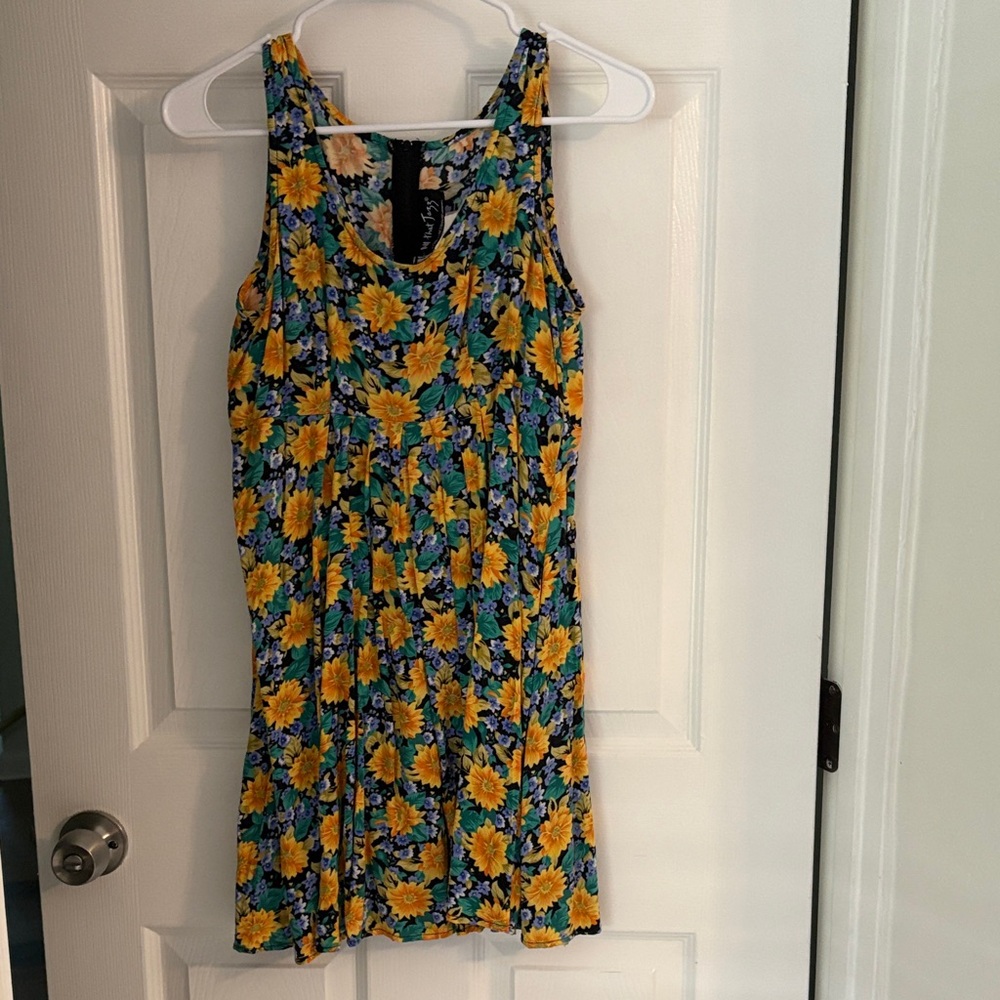All That Jazz Black Floral Sundress with Yellow & Blue Blooms